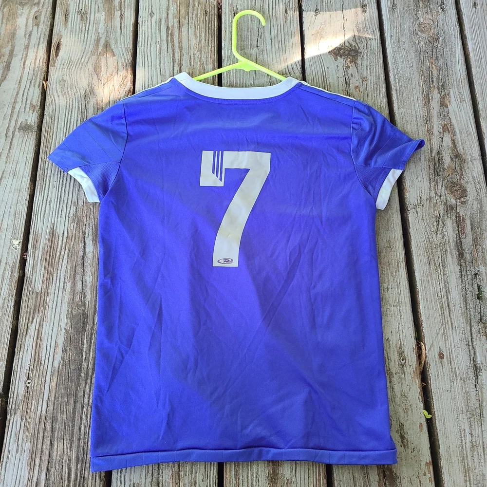 Adidas Blue Soccer Jersey with Crew‎ Neck and Short Sleeves